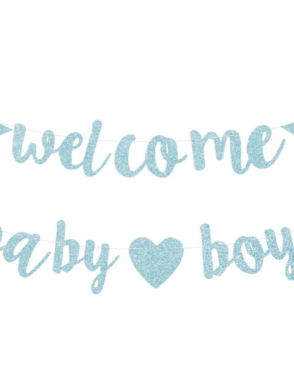 Baby Boy Shower Decorations - 3M Long Welcome Banner, Blue for Gender Reveal Par